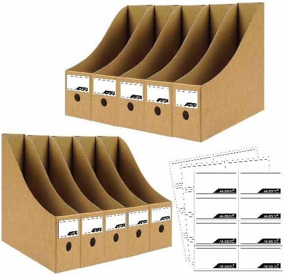 24 Pack Cardboard Magazine Holder Premium Magazine File Holder Brown