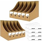 ANSSDO 24 Pack Brown Kraft Cardboard Magazine Holder Bulk