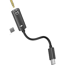 USB C to 3.5mm Headphone Adapter 2in1 for iPhone 16 15 Pro Max DAC Type C Jack Charging Audio Cable Charger Compatible for Samsung S24 AUX Splitter Cord for Apple Android for iPad Port Dongle 3.5