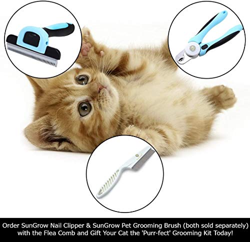 SunGrow Ferret & Cat Grooming Comb for Dogs, Kitty, 7.4 Inches, White Color Brush - Image 5
