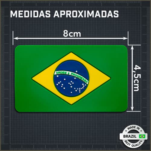 Patches emborrachados da bandeira do Brasil (kit com 4 un)