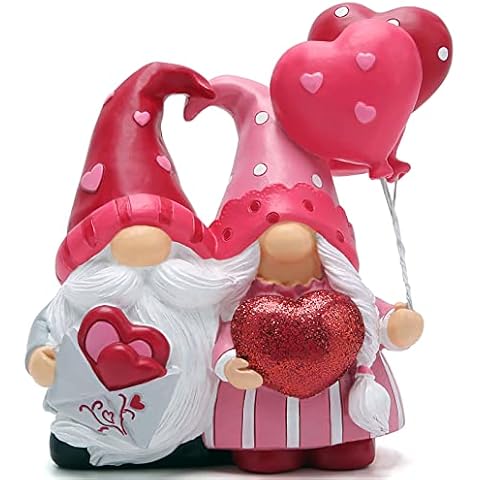 Hodao Valentines Day Gnomes Decorations Indoor Home Decor Valentines Day Gnomes Elf Figurines Table Decorations Sweet Valentines Day Gifts for Him Her Cover