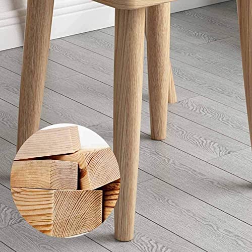 Taburete de sofá de madera maciza estable y asiento moderno square para tocador 6