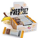 Presteez Banana & Coconut Fruit and Nut Bar - Healthy Snacks, No Added Sugar or Sweeteners, Vegan, Gluten Free, High Fibre Energy Bars, Support Clean Eating, 35g, 12 Pack