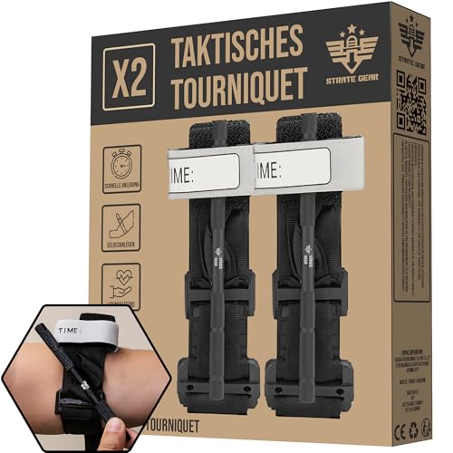 2x Tourniquet Tactical Military Militär Survival Kit | CAT Combat Application Erste Hilfe Notfall Ausrüstung Emergency TQ Outdoor Set Rettung