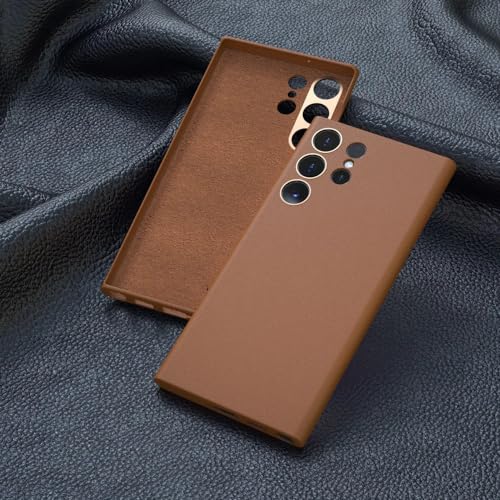 Étuis de téléphone en cuir marron Galaxy S24 pour le quotidien