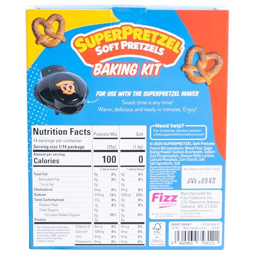SUPERPRETZEL Pretzel Maker & Baking Kit Bundle. Includes Soft Pretzel Maker with Cheese Melting Compartment and Baking Kit For Up To 14 Delcious Soft Pretzels.