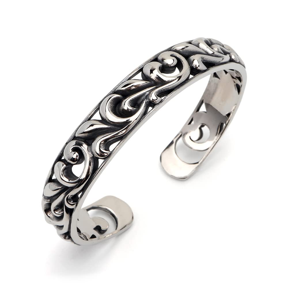 Amazon | [silver KYASYA]重厚感 アラベスクバングル シルバー925 腕輪