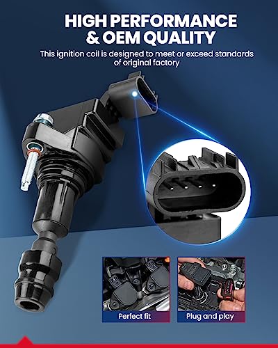 Image of KAX 4 Ignition Coils for Chevy Equinox Malibu 2.4L | Fits HHR, Cobalt, Malibu, Equinox, Captiva Sport, Vue, Ion, G5, G6, LaCrosse, Regal, UF491