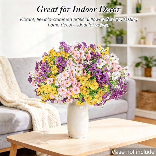 Artificial Flowers for Outdoors Decoration for UV Resistant Silk,16 Bundles — view 6