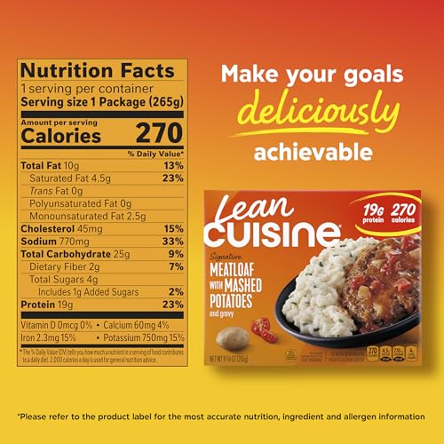 Lean Cuisine Signature Meatloaf With Mashed Potatoes, Frozen Meals, Frozen Lunch Or Dinner 9.375 oz
