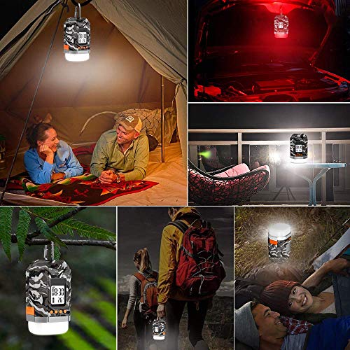 Lanktoo LEDランタン 充電式10400mAhスマホ充電 暖色 昼白色 白色 3色切替 無段階調光 光色・輝度記憶 LCDスクリーン搭載 防災 アウトドア キャンプ 夜釣り 防水 テント用品 軍用高品質 携帯/吊り下げカラビナ付属 2枚目