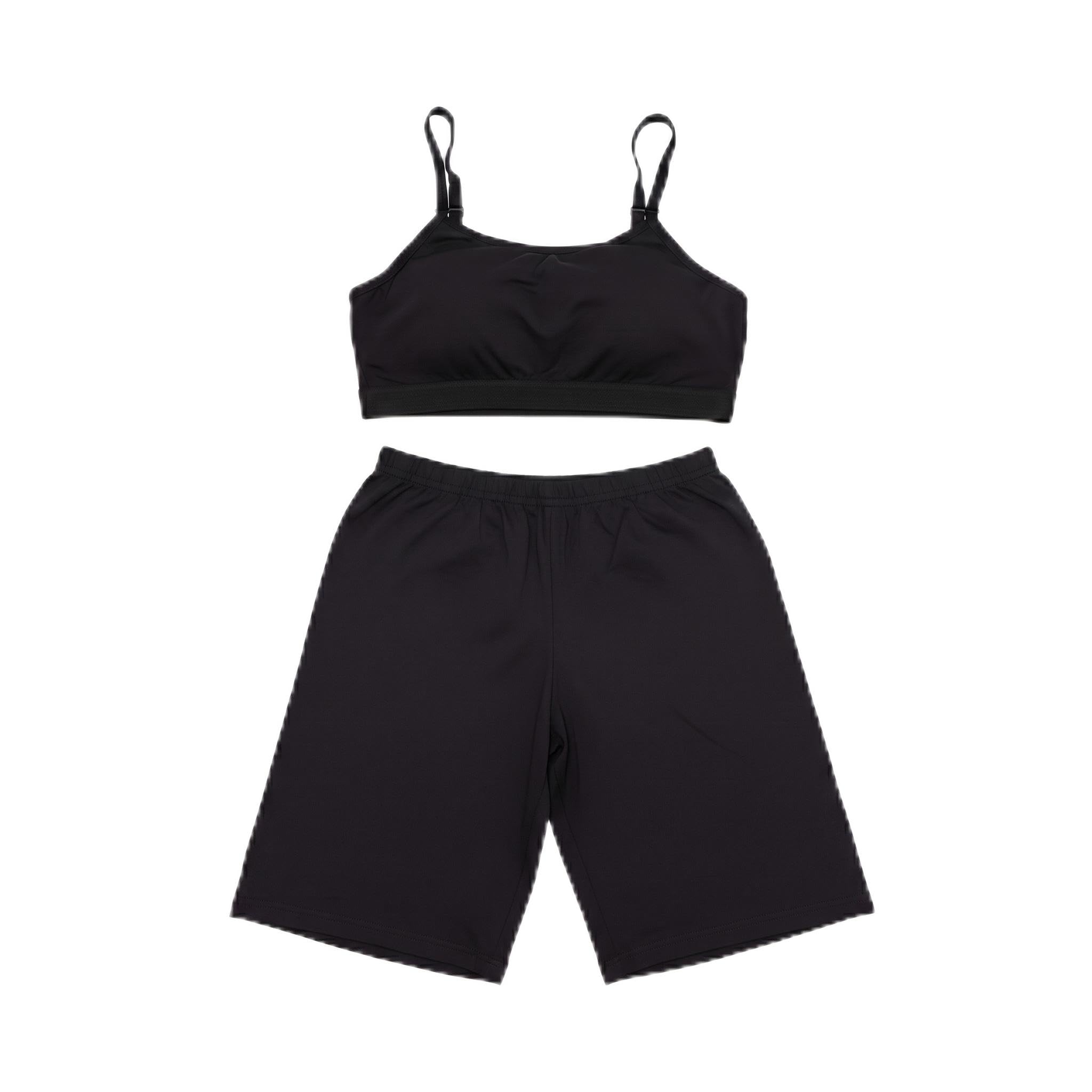 naynam Seamless Sports Bra & Biker Shorts Set, Black, Moisture-Wicking, Adjustable Straps, Wide Elastic Waistband-picture-46