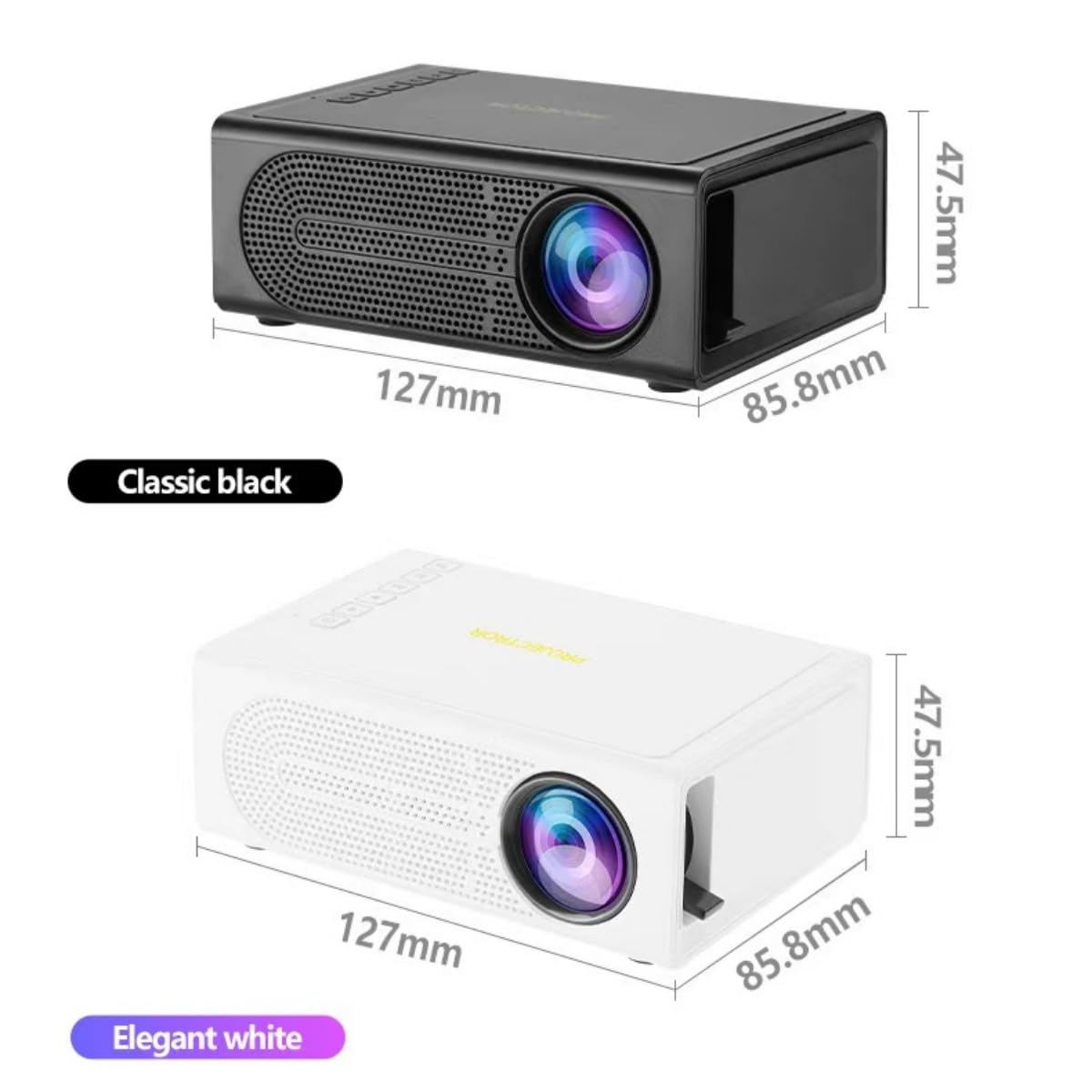 Mini proiettore portatile, proiettore cinematografico per bambini, mini proiettore supportato HD 1080P, piccolo proiettore portatile per film per uso esterno in campeggio, proiettore video home