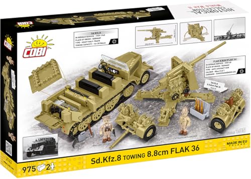 Maqueta SD.Kfz.8 con Flak 36 de 8.8 cm de alta fidelidad para dioramas históricos 3