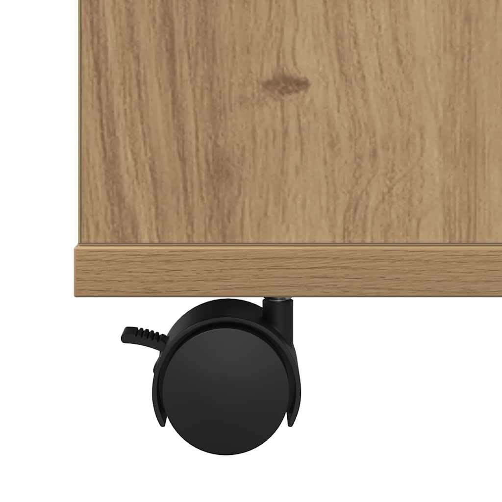 vidaXL Rollschrank Artisan-Eiche 60x53x72 cm Holzwerkstoff, Aktenschrank, Büroschrank, Beistellschrank, Schrank, Schrank mit Rollen, Wohnzimmerschrank
