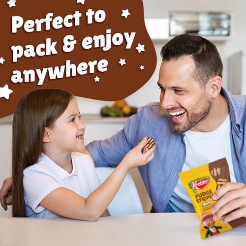 Image of Keebler Fudge Stripes Minis, Original Shortbread Mini Cookies Coated in Keebler Fudge, 1 oz, 10 ct (Pack of 2)
