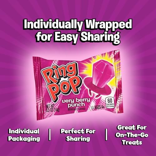 Image of Ring Pop Purple Candy Lollipops, 30Ct Bulk Individually