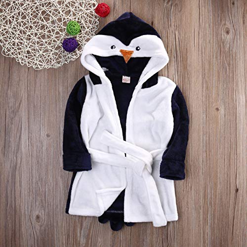 HIUGHJ Niño Niña Animal Albornoz Toalla de baño con Capucha Infantil Baño Miel Navidad Bebé Albornoces niños Albornoces, pingüino, 4T