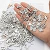 PLABBDPL Breloques Charms,100pcs Connecteur Bijoux Metal, Breloques pour Bijoux, Ensemble De Pendentif Charmes Argent, Bijoux Connecteur Métal Pendentif, pour la Fabrication de Bijoux et L'artisanat #3