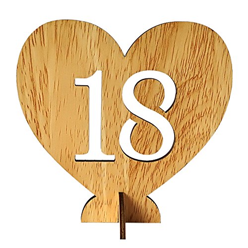 Baugger - 20pcs 1-20 suportes de mesa de mesa de casamento de madeira com base para recepção e tabel