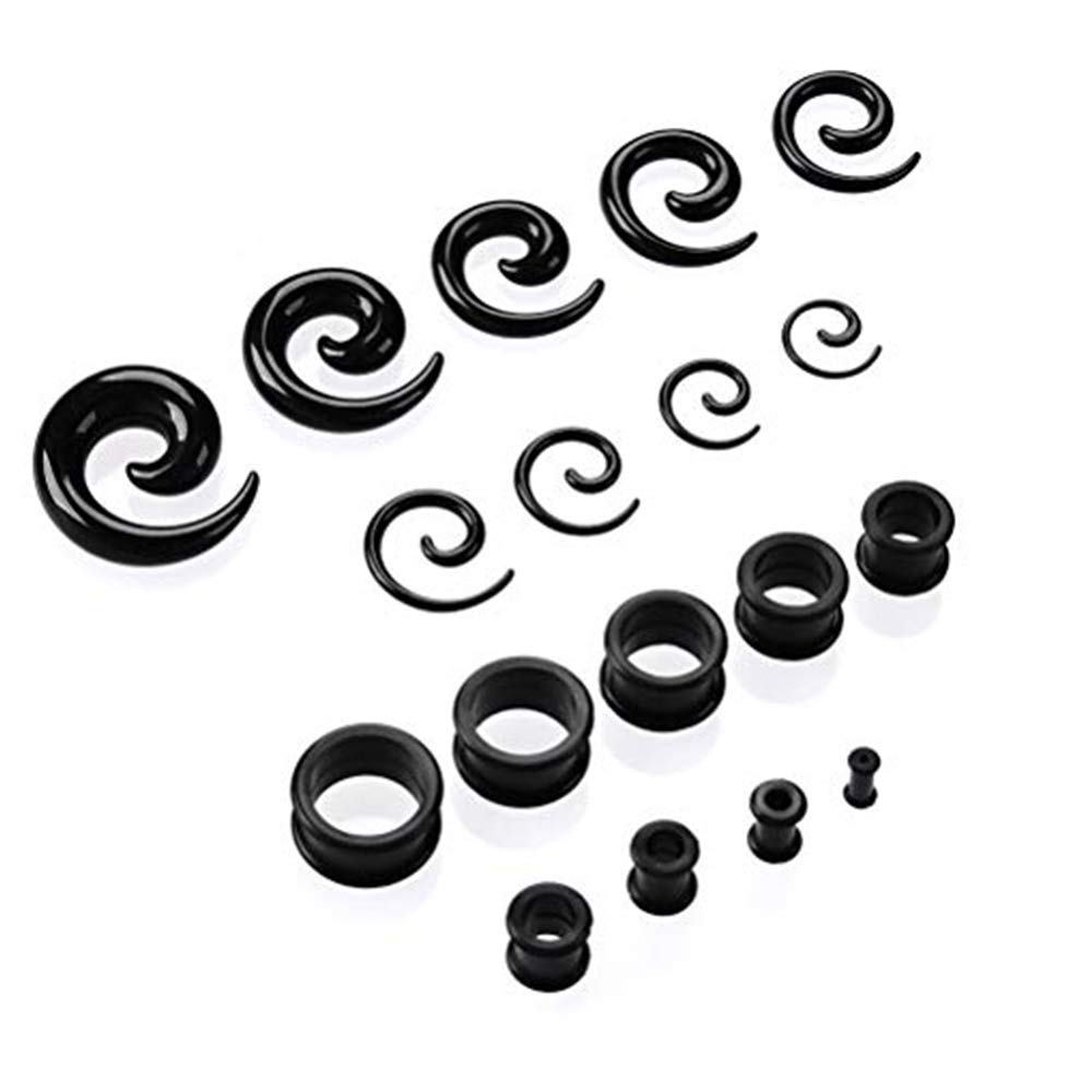 Buy 36Pcs Silicone Ear Stretchers Tunnels and Acrylic Spiral Ear Taper
