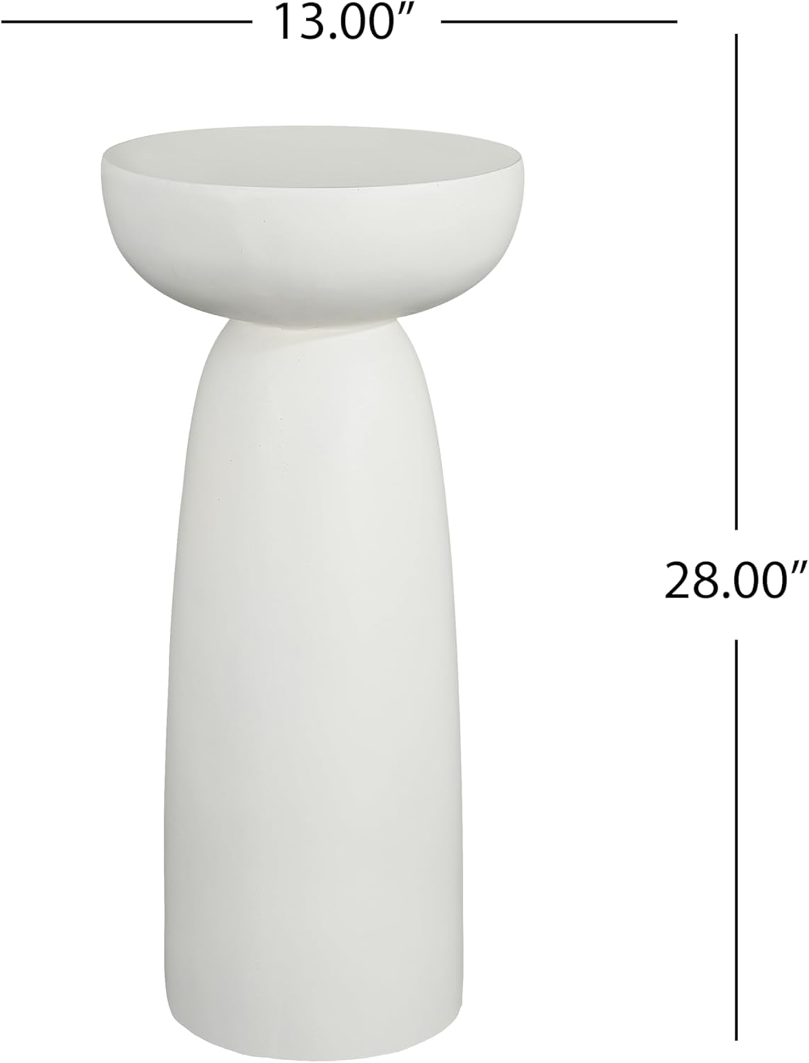 Featherweight Plant Stand 28”H, Easy-to-Move Magnesium Oxide Pedestal for Rearranging Potted Flowers on Balconies & Small Patios
