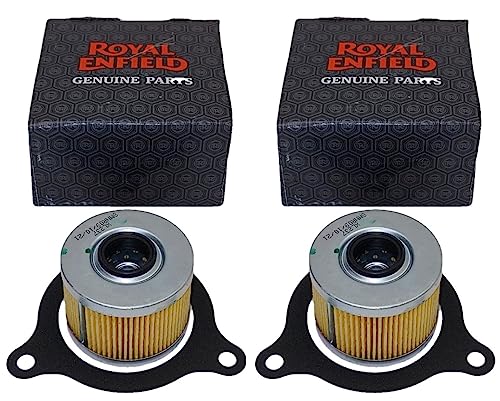 2 Royal Enfield Brand OEM Himalayan & Scram 411 Motorcycle Oil Filters and Seals 88864 RE Housing Gasket. JL Missouri Parts & Misc.