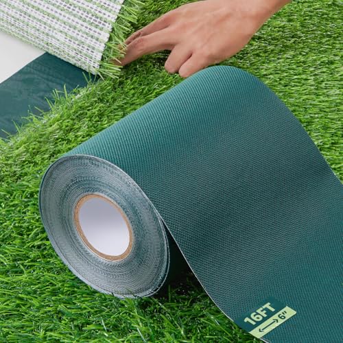 Image of Artificial Grass Turf Tape, 6 inch x 16' Turf Seam Tape: Self-Adhesive Artificial Grass Seaming Tape for Indoor Outdoor Carpet Jointing, Connecting Lawn, Rug, Pet Grass Mat
