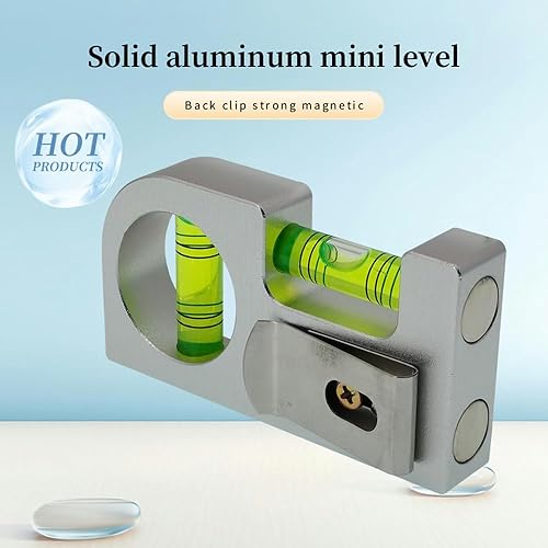 Miniatura 6 de Aleación de aluminio sólido Mini regla de nivel portátil mini medidor de burbuja de nivel con función magnética instalación de soporte de TV (verde