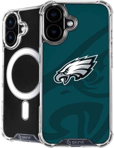 Skinit Phone Case Compatible with MagSafe iPhone 17 - Officially Licensed NFL Philadelphia Eagles Black & White Design