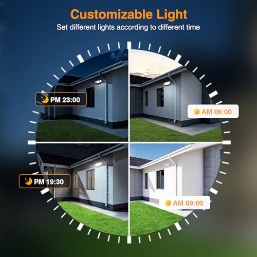 Onforu 65W Smart Flood Light Outdoor, 6500LM WiFi Flood Light with App & Voice Control, Dimmable 2700K-6500K, 3-Head Hardwired Security Light, IP66 Waterproof for House, Yard, Porch, Garage, Backyard by Onforu - Used condition - Image 7