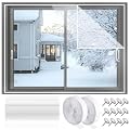 FIFIFO 47X63in Window Insulation for Winter,Clear Window Plastic for winterizing,Thermal Window Insulation Kit, Reusable Plastic for Windows for Winter to Keep Cold Out