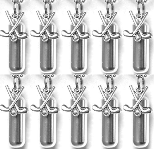 Pasco Specialty Products Special Set of Ten Golf Clubs Cremation URN Keepsakes - Includes Velvet Pouches, Ball Chain Necklaces, Fill Kit - Made in USA