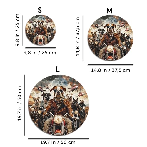 Iconic Puzzles - Motorcyclist Dogs, Fantasy Animals, 100% nachhaltiges Holzpuzzle, Geschenke für Kinder und Erwachsene, Größe L, 600 Teile – Ansicht 5
