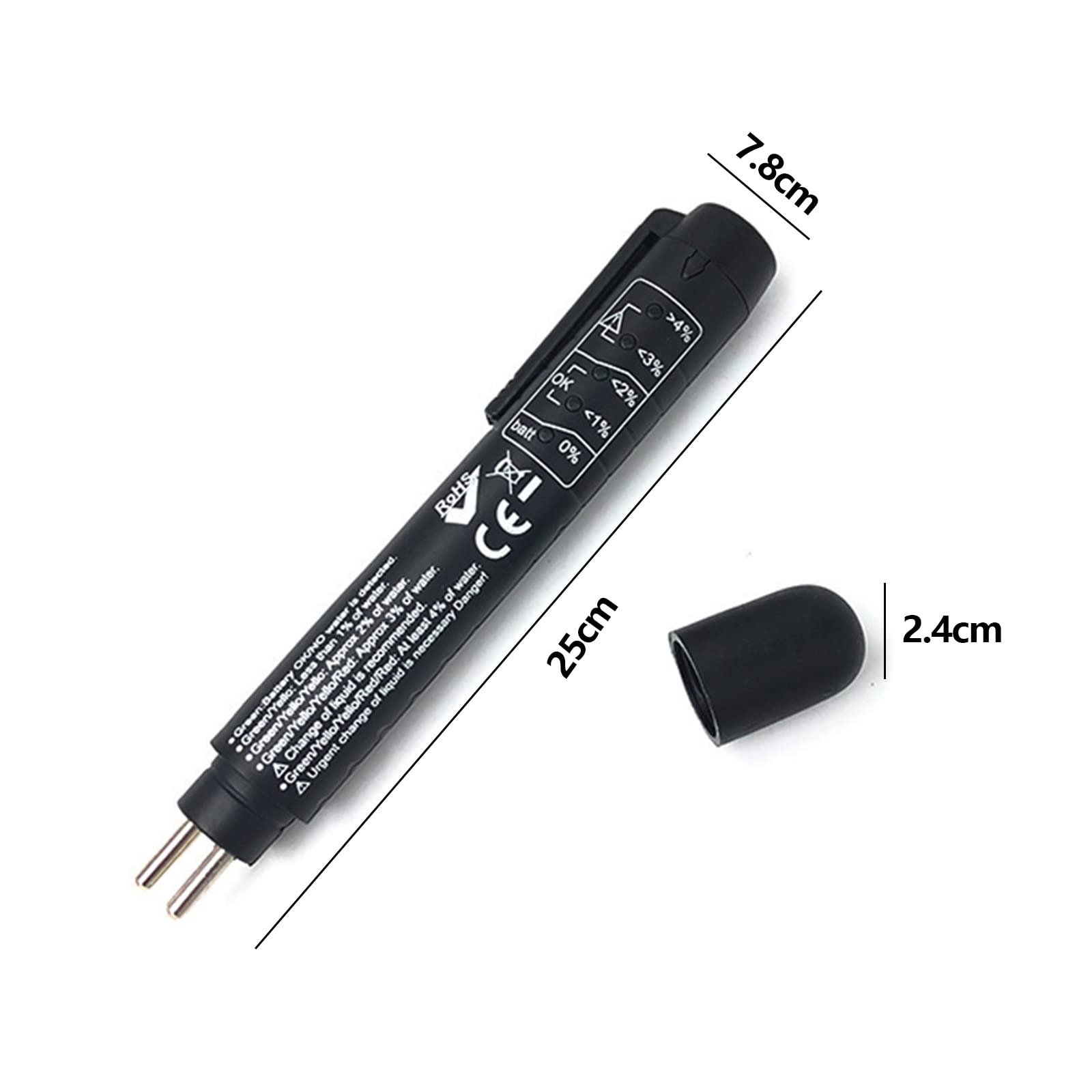 GERUI Tester del liquido dei freni universale per auto DOT3 DOT4 DOT5 portatile con 5 indicatori LED