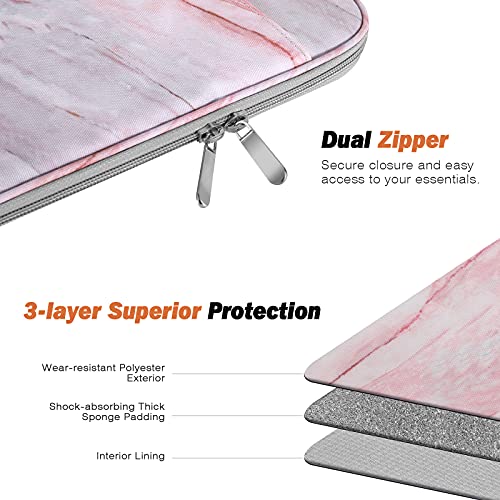 MoKo-Funda-Protectora-de-9-11-Pulgadas-Bolsa-para-iPad-Pro-11-202120202018-iPad-8th-7th-Generation-102-iPad-Air-4-109-iPad-97-Tablet-o-Ordenador-de-Poliester-con-Bolsillos-Marmol-Rosa-Gris
