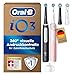 Oral-B iO Series 3 Elektrische Zahnbürste — Doppelpack — Electric Toothbrush, Inkl. 4 Aufsteckbürsten, 3 Putzmodi für Zahnpflege — Designed by Braun, GUT GETESTET von STIFTUNG WARENTEST, Schwarz/Rosa