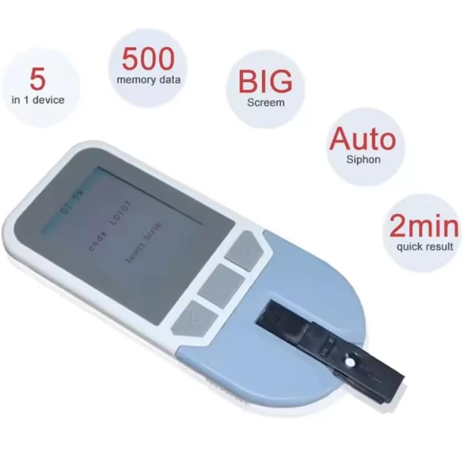Cholesterin-Testmessgerät-Kit, Lipidtest-Analysator Mit 25 Blutfetten, 500 Gruppen Von Speicherwerten, Multifunktionales 5-in-1-TC-TG-HDL-LDL, Präzisionsmessung, Schnelle Ergebnisse, Heimgebrauch