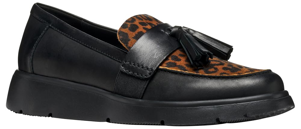 Geox Women D Arlara Loafer, Black, 7 UK
