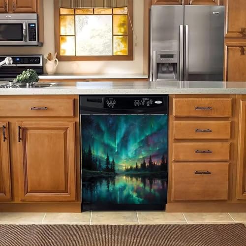Image of BVBOX Dishwasher Magnet Cover 23 inchx26 inch, Reusable Magnetic Refrigerator Covers, Decorative Magnets Cover Fridge Door Skin Panel Stickers for Home Kitchen Appliance
