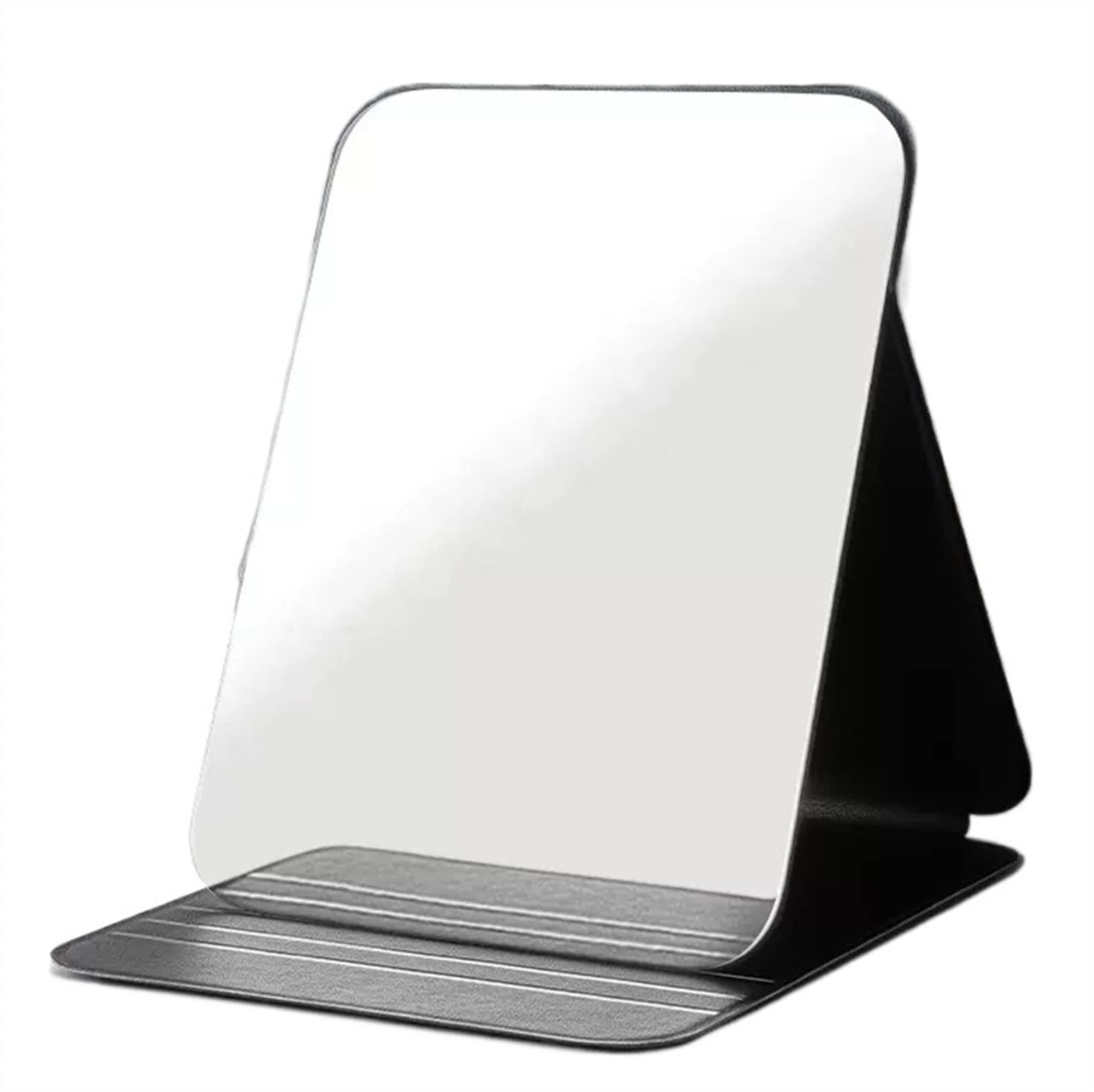 CFY652 Mirror Folding Mirror Men's and Women's Desktop Helper Household Portable Simple Large Student Dormitory Makeup Bedroom(Black,Large)