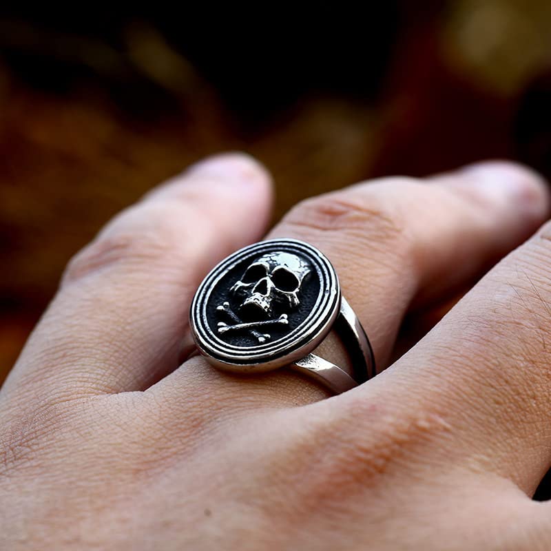 Image of 2023 Skull Ring Cool Evil Death Punk Rock Stainless Steel Rings Aly Style Jewelry