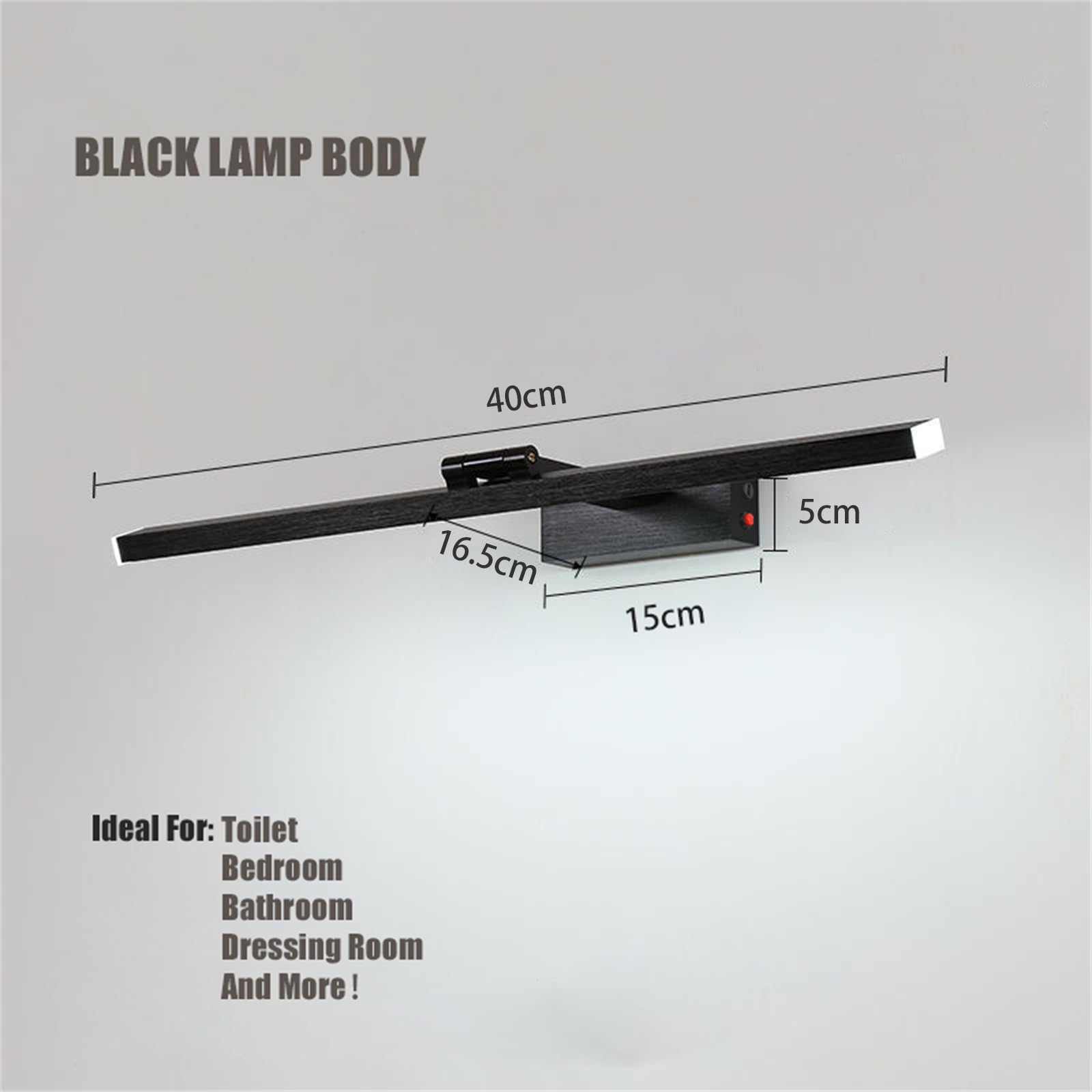LED Wandleuchte mit Schalter Kabellose Wandlampe mit USB Wiederaufladbare Wandbeleuchtung mit 180° Rotation Badleuchte Spiegel Beleuchtung Bilderleuchten Kosmetikspiegel Licht (Weißes Licht,50CM)