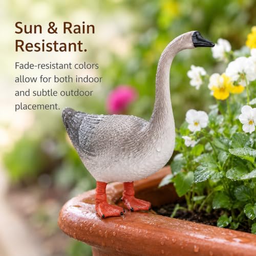 Estatua realista de ganso gris de plástico 4.7" miniatura 6