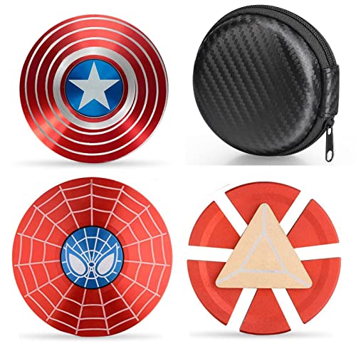 Superhero Fidgeting Party Favors Fidget Metal Set Hand Spinner Focus Copper Fidget Toys Fingertip Gyro Stress Relief Cube Edc Adhd Toy Best Gifts Xmas Birthday Goody Bag Gifts For Kids Adults(3Pack) #TOP5