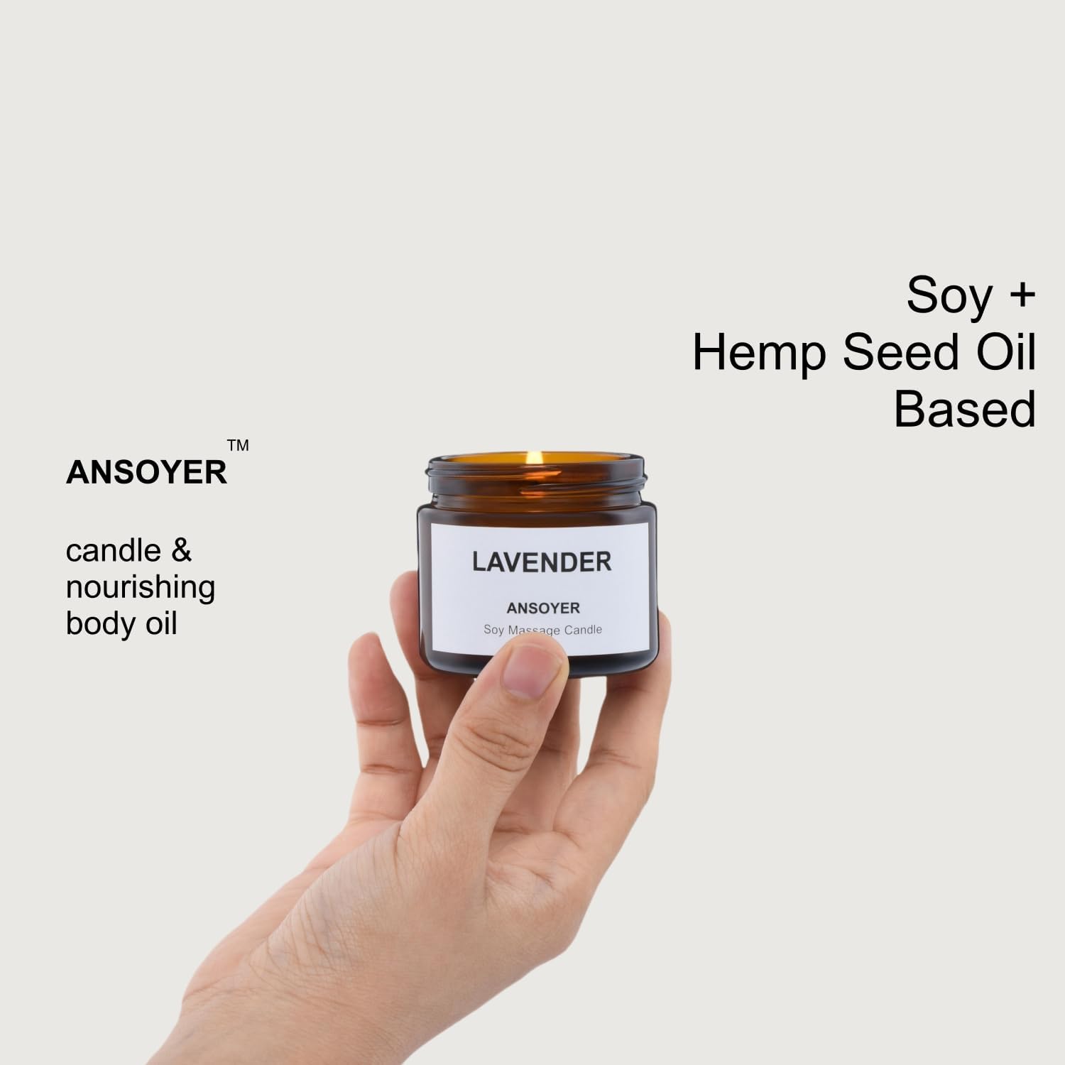 3 Pack Soy Wax + Hemp Seed Oil Scented Massage Oil Candle for Relaxation - Low Temp Body Oil Lotion Candle-Gift Candles Set-5.31OZ (3pcs | Cedar Sandalwood + Lavender + Sweet Peach) - Image 5