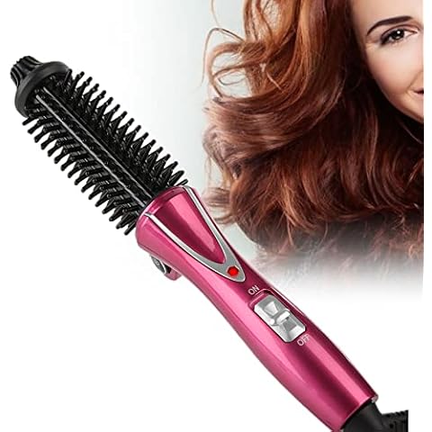Hair Dryer Brush, Curling Iron Hair Brush Folding curling iron ceramic non-invasive mini anti-hot electric curling comb curling iron short hair comb travel hair care (burgundy) Cover