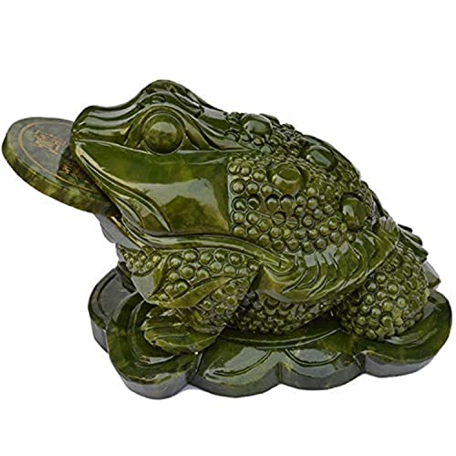 Feng Shui Fortune Coin Natural Jade Money Toad/ Frog /Chan Chu Sculpture Charm Of Prosperity Decoration For Rich Wealth #TOP1
