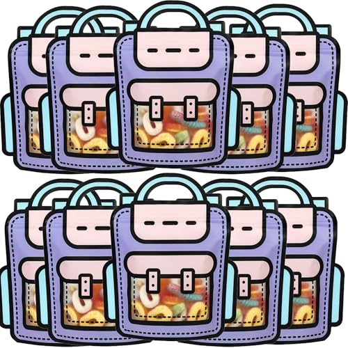 30 PCS Bulk Gift Bags for Kids with Handle,Children Large Goodie Bags with Stand-up Bottom, Grip Seal Party Favor Bag, Students Back to School Treat Bag, Cute Snack Candy Bags for Birthday, Classroom